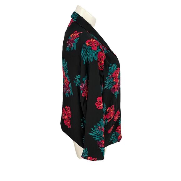 GNW Blazer Womens XL Floral Chiffon Jacket Work Office Casual Church Shawl Lapel - Picture 9 of 15